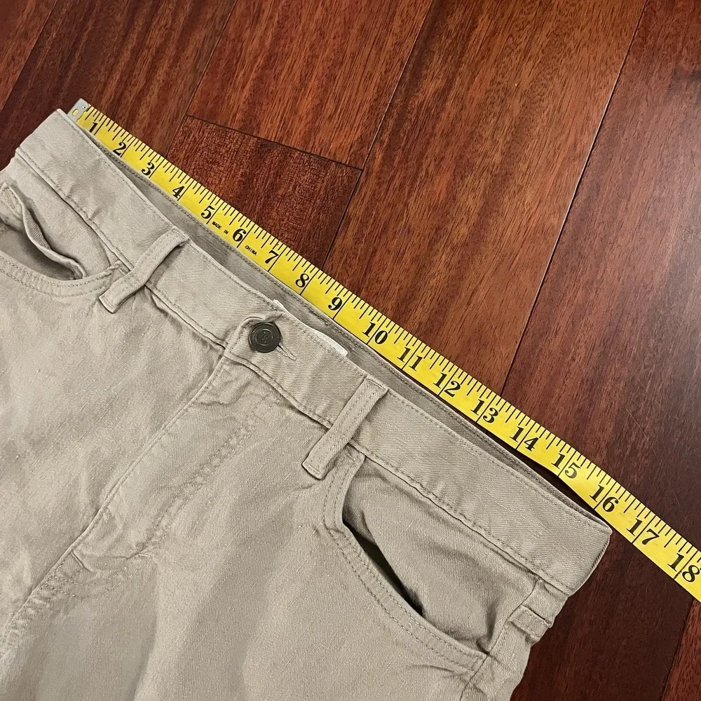 Banana Republic Pants Men 33x34 Khaki Linen Blend Slim Fit Tan Beige Preppy